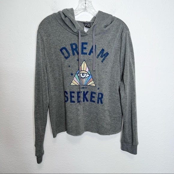 Modern Lux Women XL Gray Third Eye Dream Seeker Fleece Hoodie Sweater - Picture 1 of 8